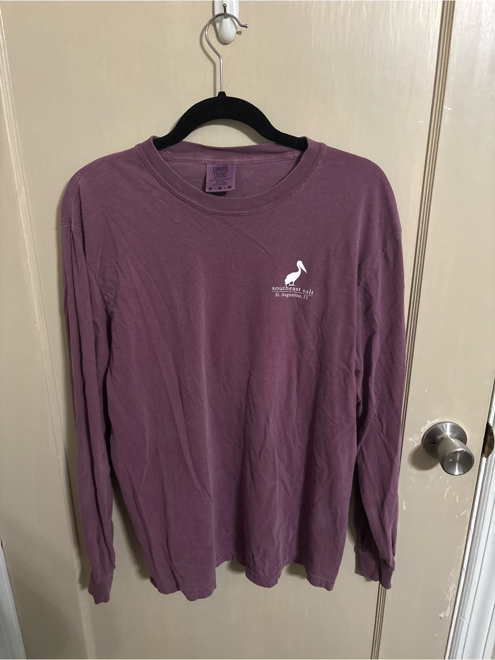 Comfort Colors Plum Crewneck Long-Sleeve Tee